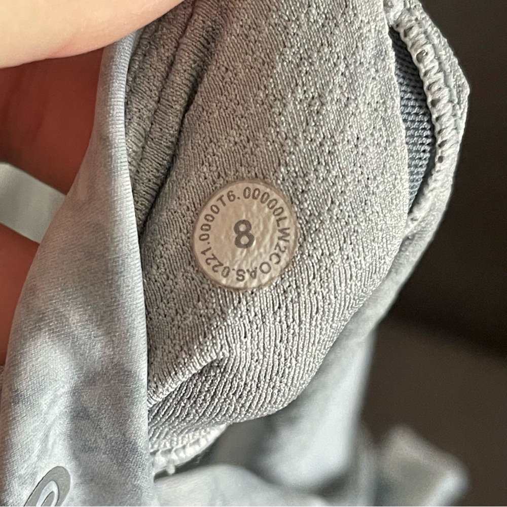 Lululemon Energy Bra Long Line Sports Bra City Grit White Blur Fog - Size 8 - Picture 3 of 3